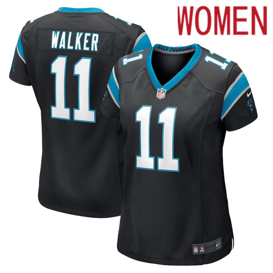 Women Carolina Panthers #11 P.J. Walker Nike Black Game Player NFL Jersey
